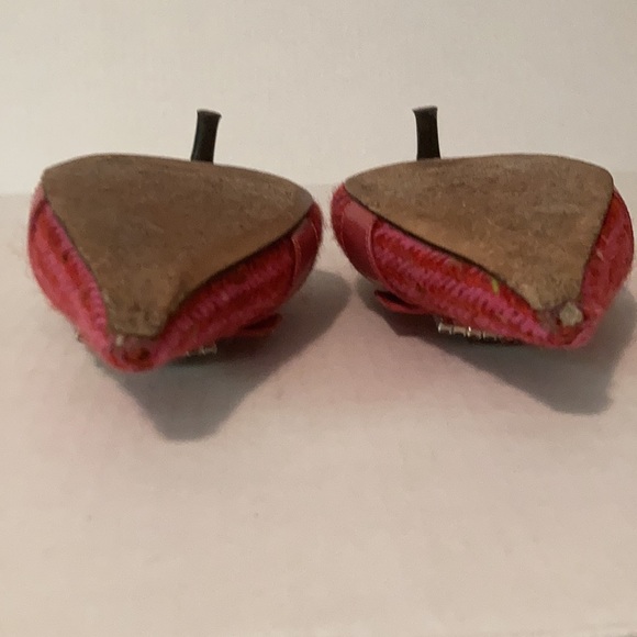 KATE SPADE Pink Tweed Kitten Slingback Size 6 1/2 - Picture 12 of 16